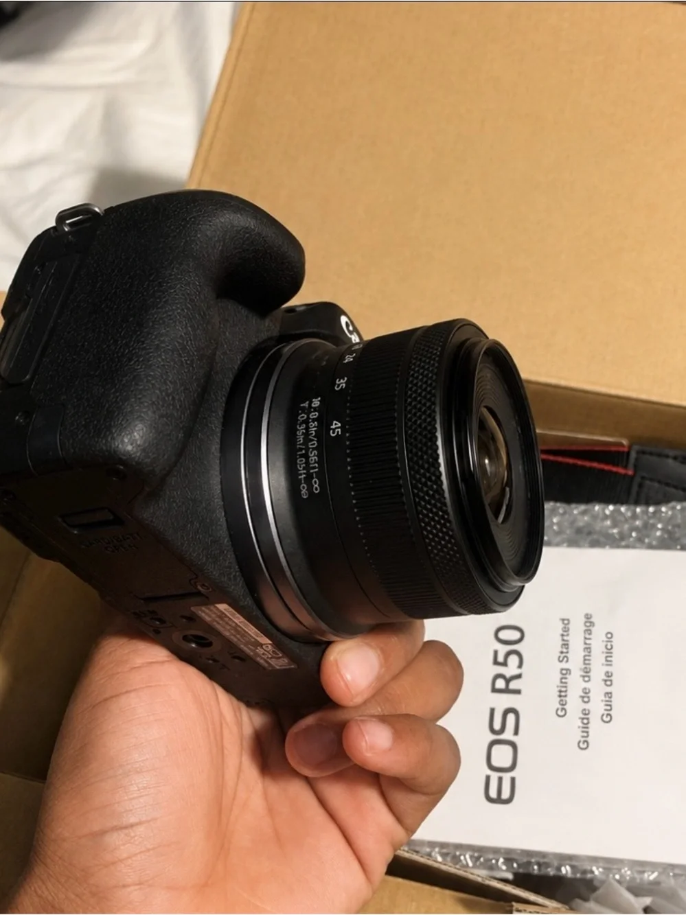 Canon Mirrorless Camera with Black Body and Black Lens